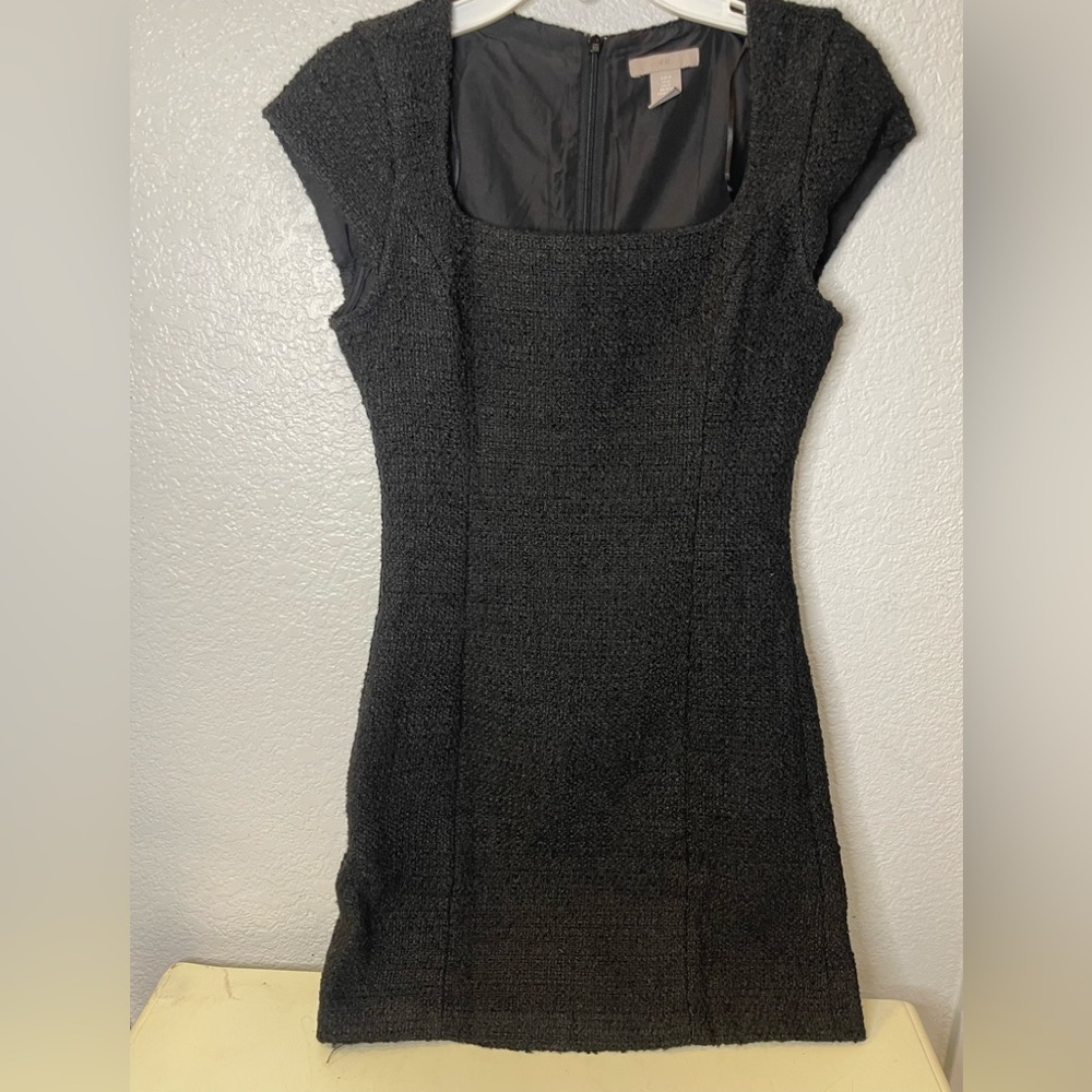H&M Black Textured Dress XS